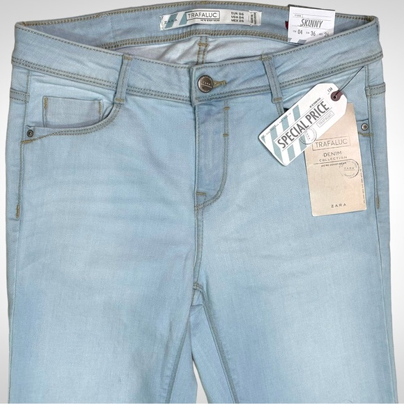 ZARA Trafaluc Light Wash Skinny Jeans NWT - Picture 6 of 12